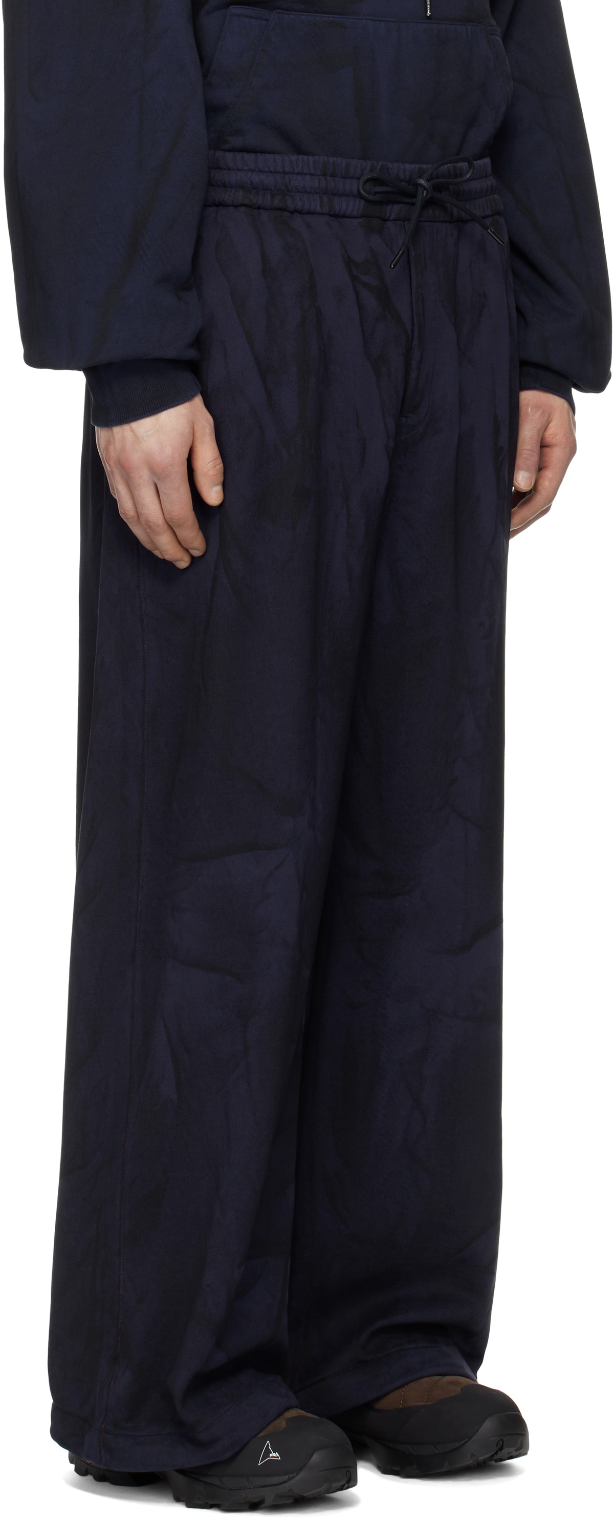 Juun.J Navy Painted Jersey Trousers