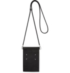 Maison Margiela - Pebble-Grain Leather Pouch with Lanyard - Black