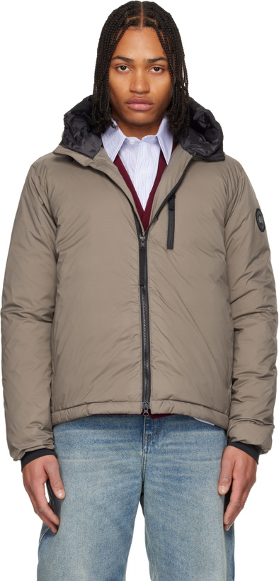 Photo: Canada Goose Taupe 'Black Label' Lodge Hooded Down Jacket