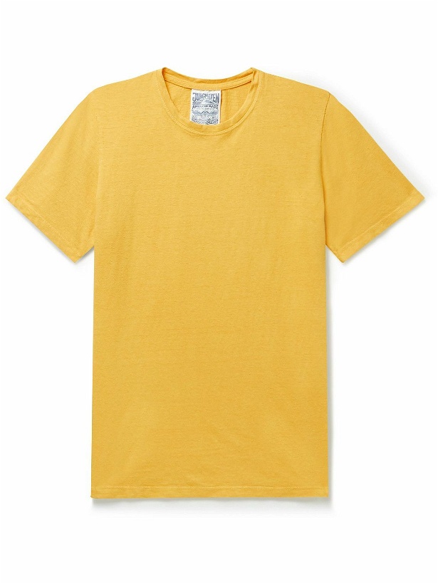 Photo: Jungmaven - Baja Hemp and Cotton-Blend Jersey T-Shirt - Yellow