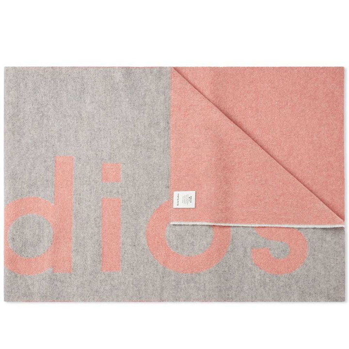 Photo: Acne Studios Toronty Logo Scarf Grey & Pink