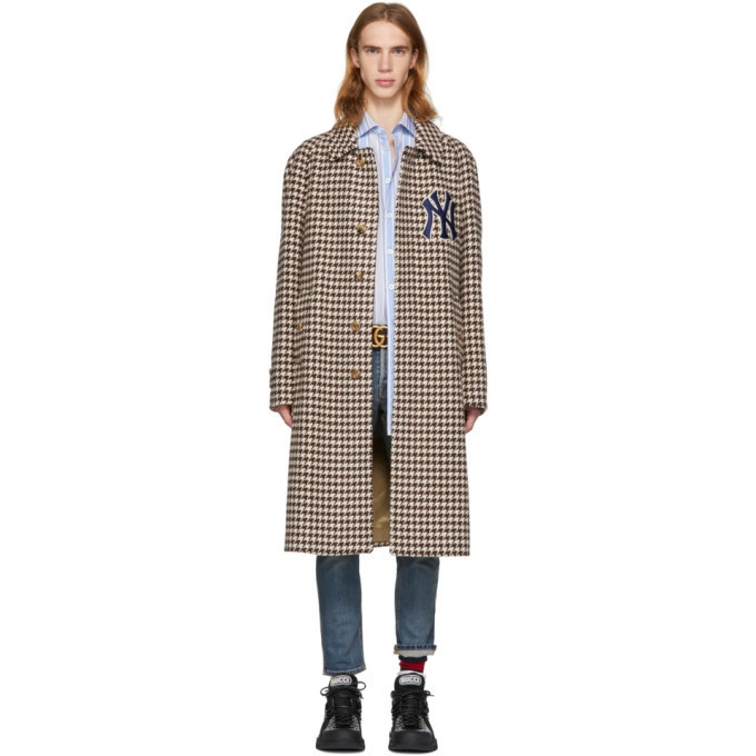 Photo: Gucci Brown NY Yankees Edition Houndstooth Coat