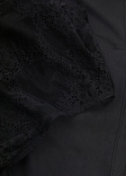Alice + Olivia Nichol Lace and Satin Maxi Dress Black