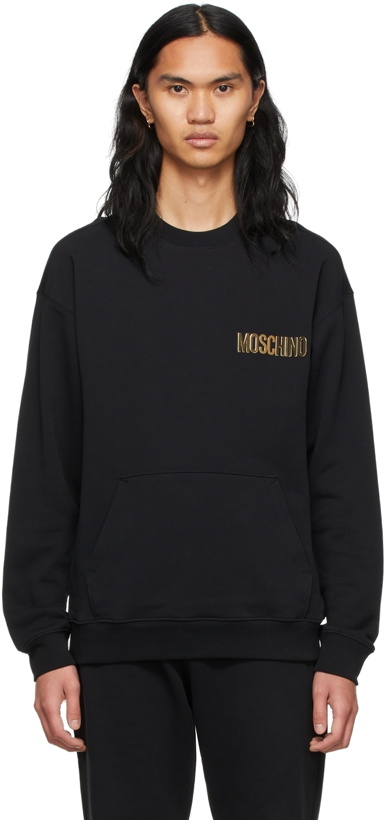 Photo: Moschino Black Metallic Logo Sweatshirt