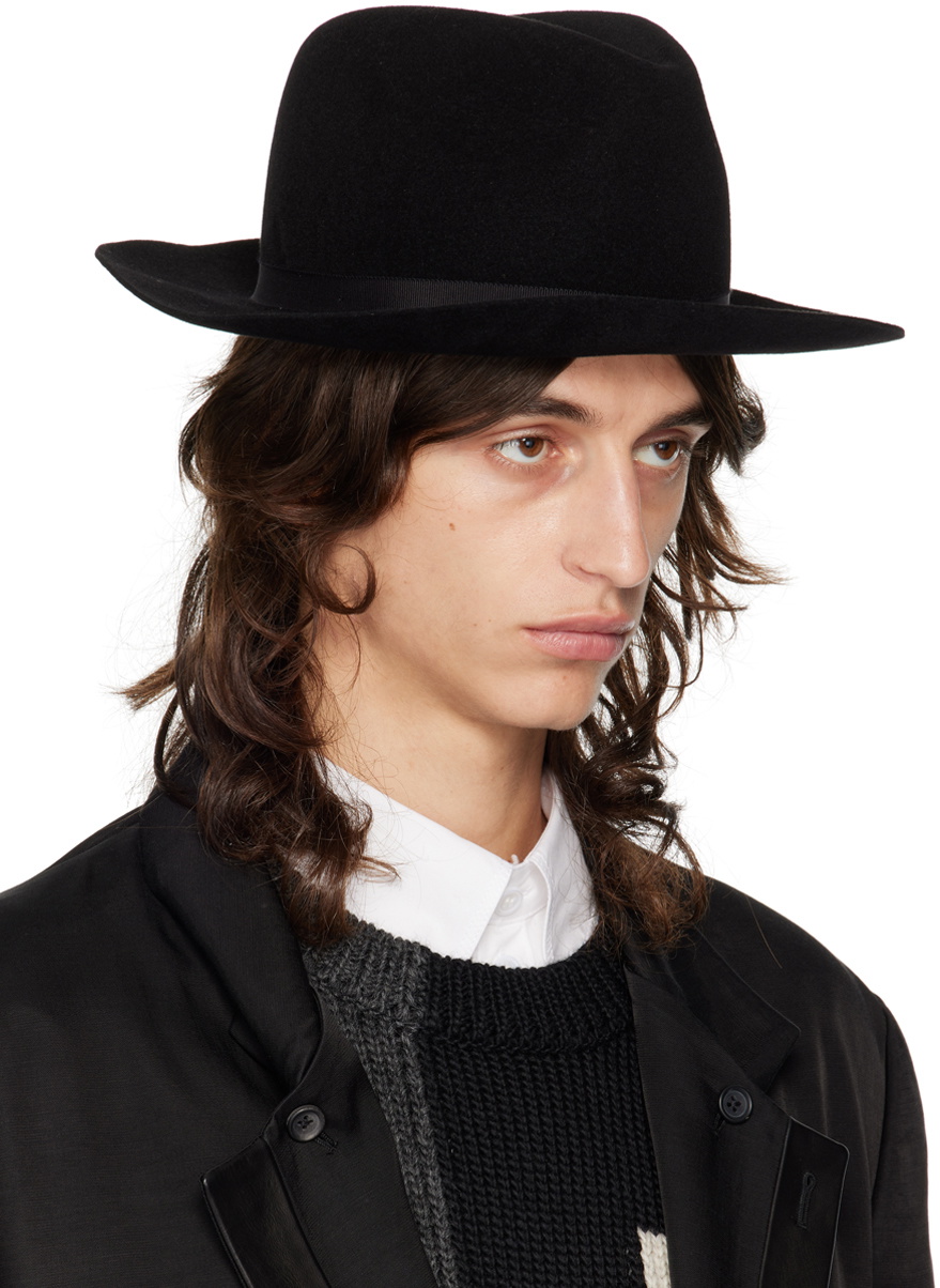 Yohji Yamamoto ヨウジヤマモト FEDORA HAT YOHJI YAMAMOTO Black Soft Fedora Yohji Yamamoto