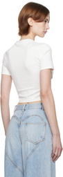 AREA White Crystal Bustier Cup T-shirt