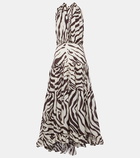 Alexandra Miro Marie Rose zebra-print cotton maxi dress