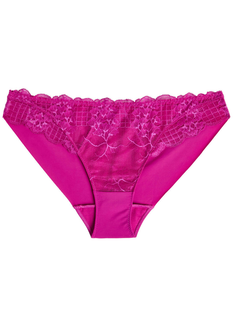 Simone PÉRÈLE Reve Lace-embellished Stretch-jersey Briefs Pink