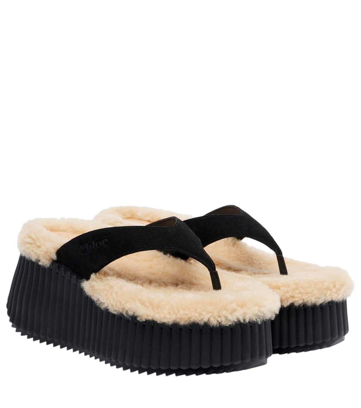 Chloé Nama 80 leather wedge sandals Chloe