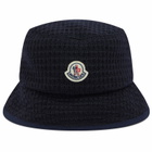 Moncler Men's Waffle Knit Bucket Hat in Navy