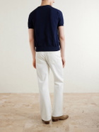 Canali - Knitted Cotton T-Shirt - Blue