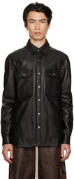 Rick Owens Black Padded Leather Jacket