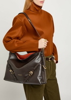 Givenchy Voyou Medium Grained Leather Shoulder bag - Chocolate - One Size
