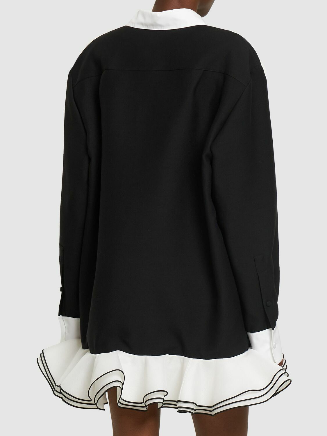 VALENTINO - Wool & Silk Crepe Mini Shirt Dress