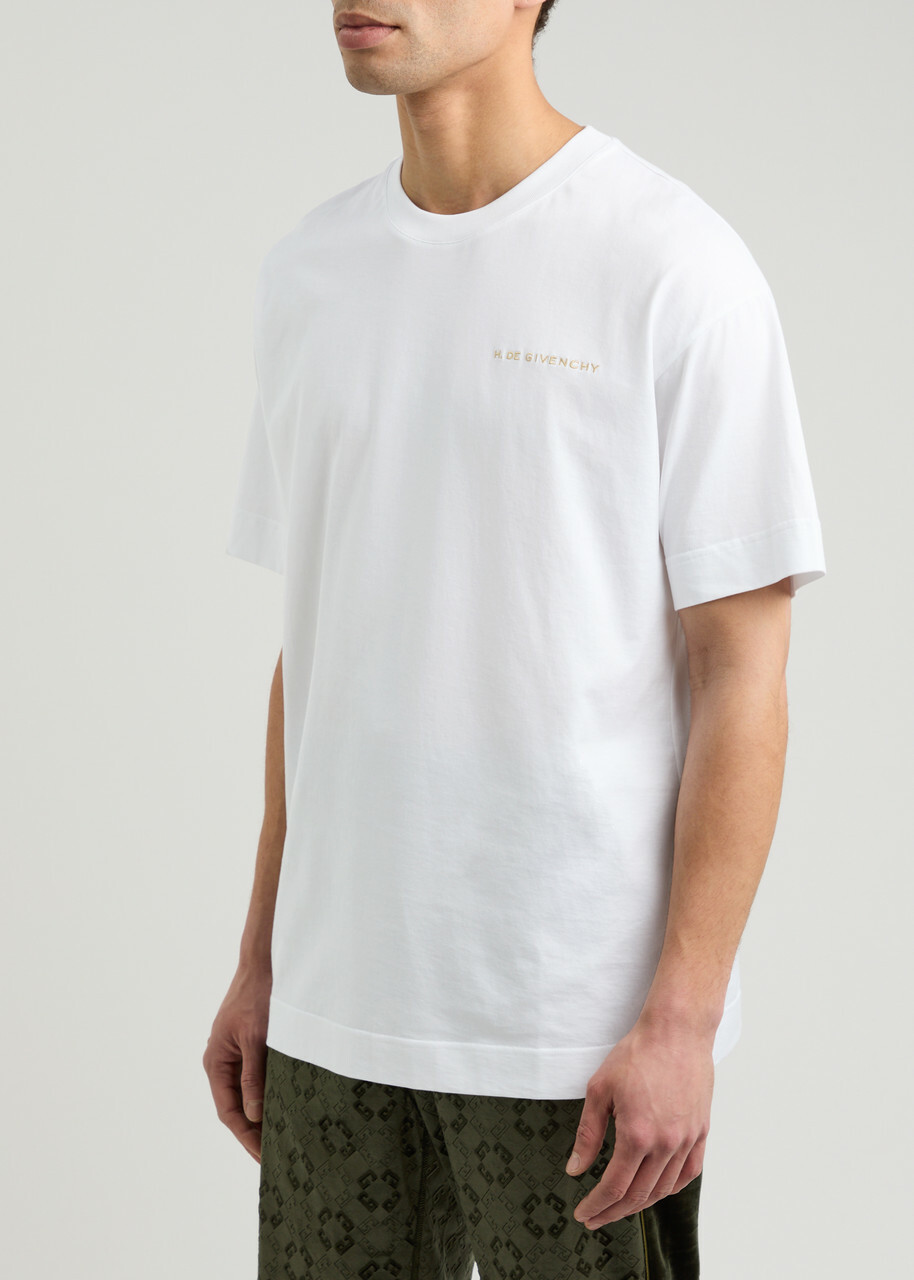 Givenchy Logo Embroidered Cotton T-shirt White Givenchy