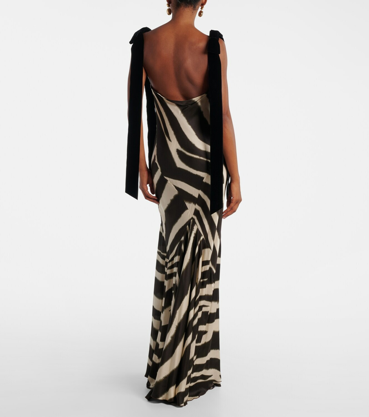 Nina Ricci Zebra-print satin gown
