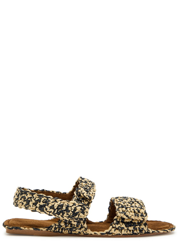 Photo: Khaite Boden Raffia Sandals Black