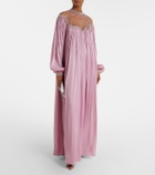 Costarellos Elline embellished pleated gown