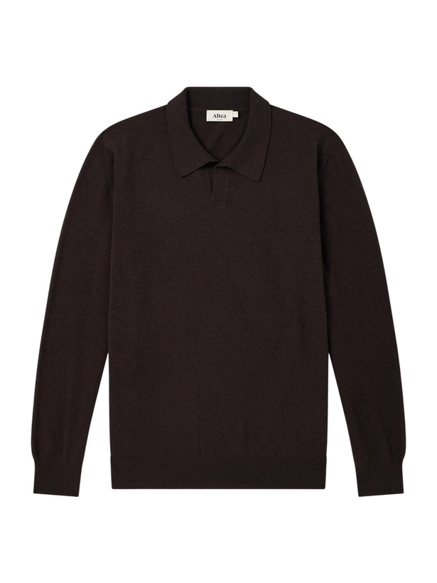 Photo: Altea - Virgin Wool Polo Sweater - Brown