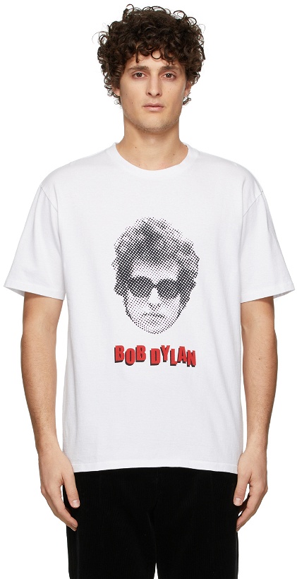 Photo: WACKO MARIA White Bob Dylan 'Guilty Parties' T-Shirt