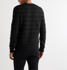SAINT LAURENT - Striped Metallic Knitted Sweater - Black