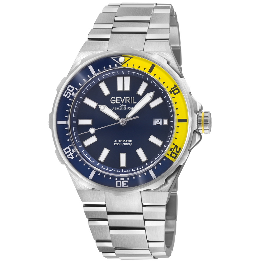 Gevril Ticonic Automatic Blue Dial Mens Watch 48992B