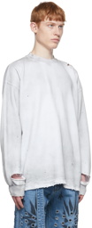 We11done Grey Cotton Sweatshirt