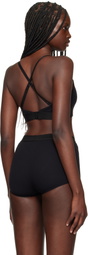 Versace Underwear Black Bio Cotton Rib Bra