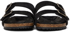 Saint Laurent Black Pony Jimmy Sandals