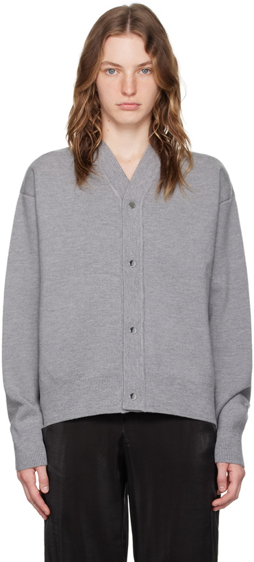 Photo: JACQUEMUS Gray Les Classiques 'Le cardigan boutonné' Cardigan