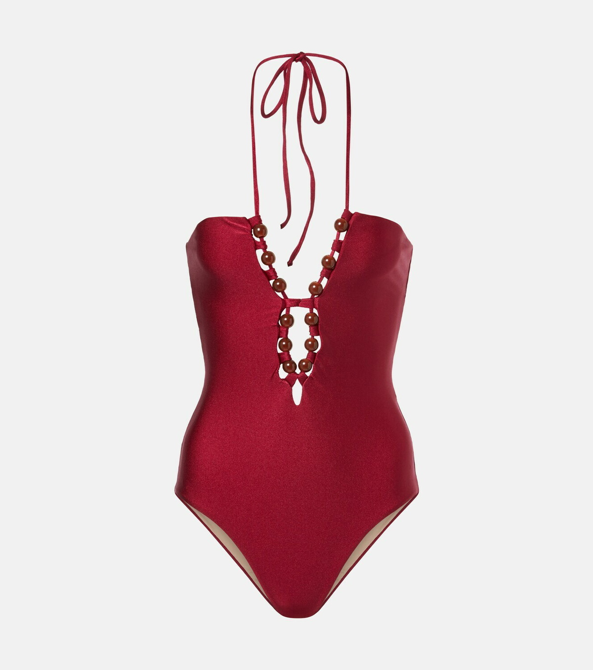 Adriana Degreas Beaded halterneck swimsuit