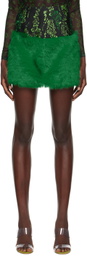 SHUTING QIU Green Patchwork Miniskirt