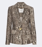 Joseph Birch snake-print satin twill blazer