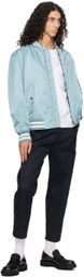 Valentino Blue VLogo Bomber Jacket