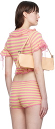 GUIZIO Pink & Yellow Ruffle Cardigan