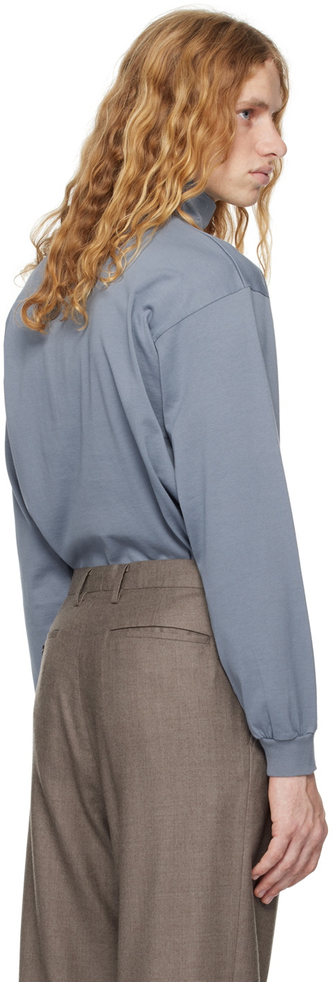 AURALEE Blue Luster Plaiting Turtleneck