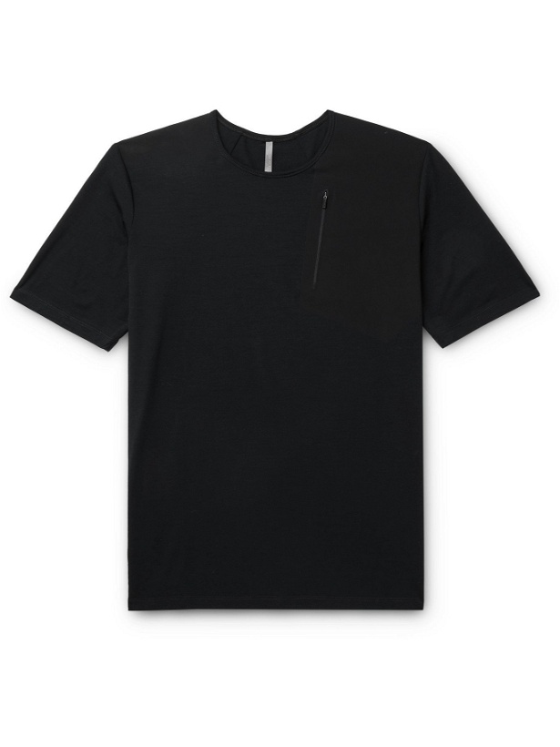 Photo: VEILANCE - Frame Merino Wool-Blend Jersey and Stretch-Nylon T-Shirt - Black