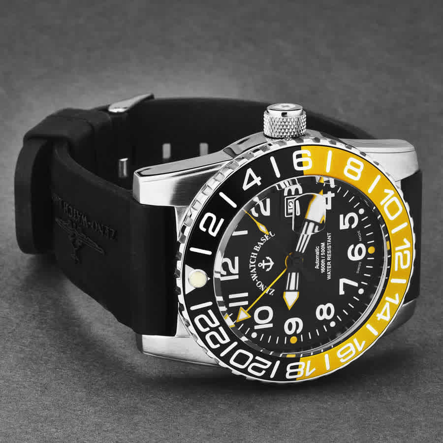 Zeno Airplane Diver World Time Automatic Black Dial Mens Watch