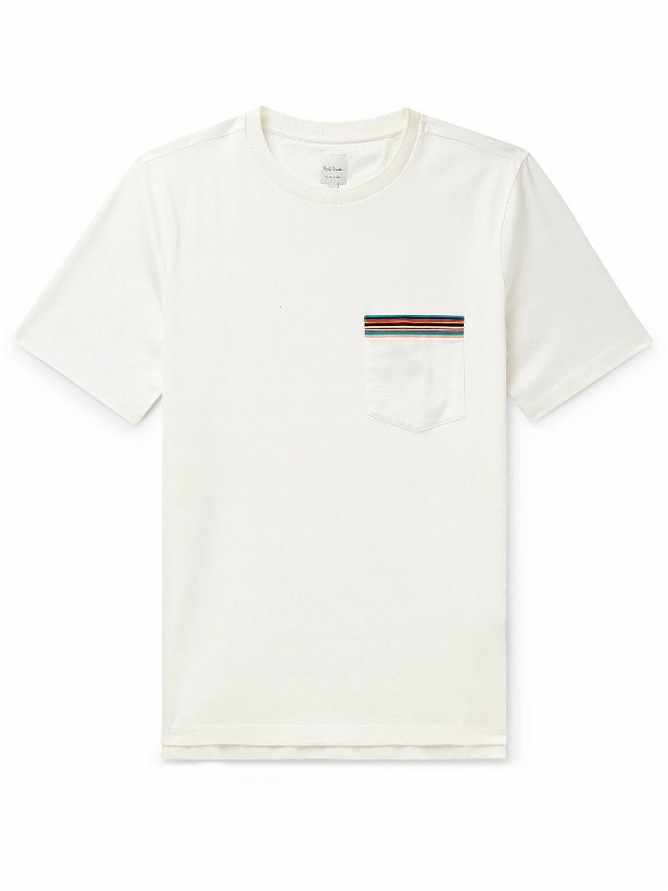 Photo: Paul Smith - Striped Cotton-Jersey T-Shirt - White