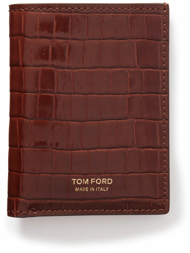 Photo: TOM FORD - Croc-Effect Leather Bifold Cardholder