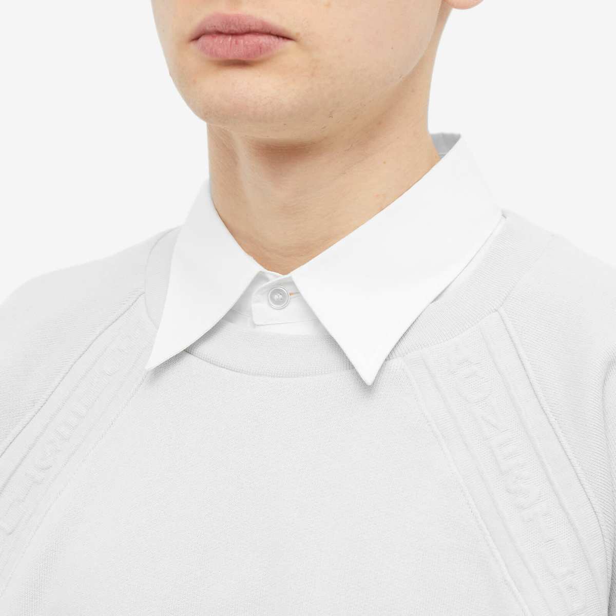 Acne Studios Men's Farmy Chain Rib Crew Sweat in Cold White Acne