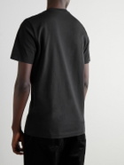 Moncler - Logo-Flocked Appliquéd Cotton-Jersey T-Shirt - Black
