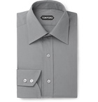 TOM FORD - Grey Slim-Fit Cotton-Poplin Shirt - Gray