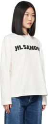 Jil Sander Off-White Printed Logo Long Sleeve T-Shirt