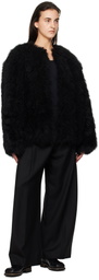 WOOYOUNGMI Black Wool Trousers