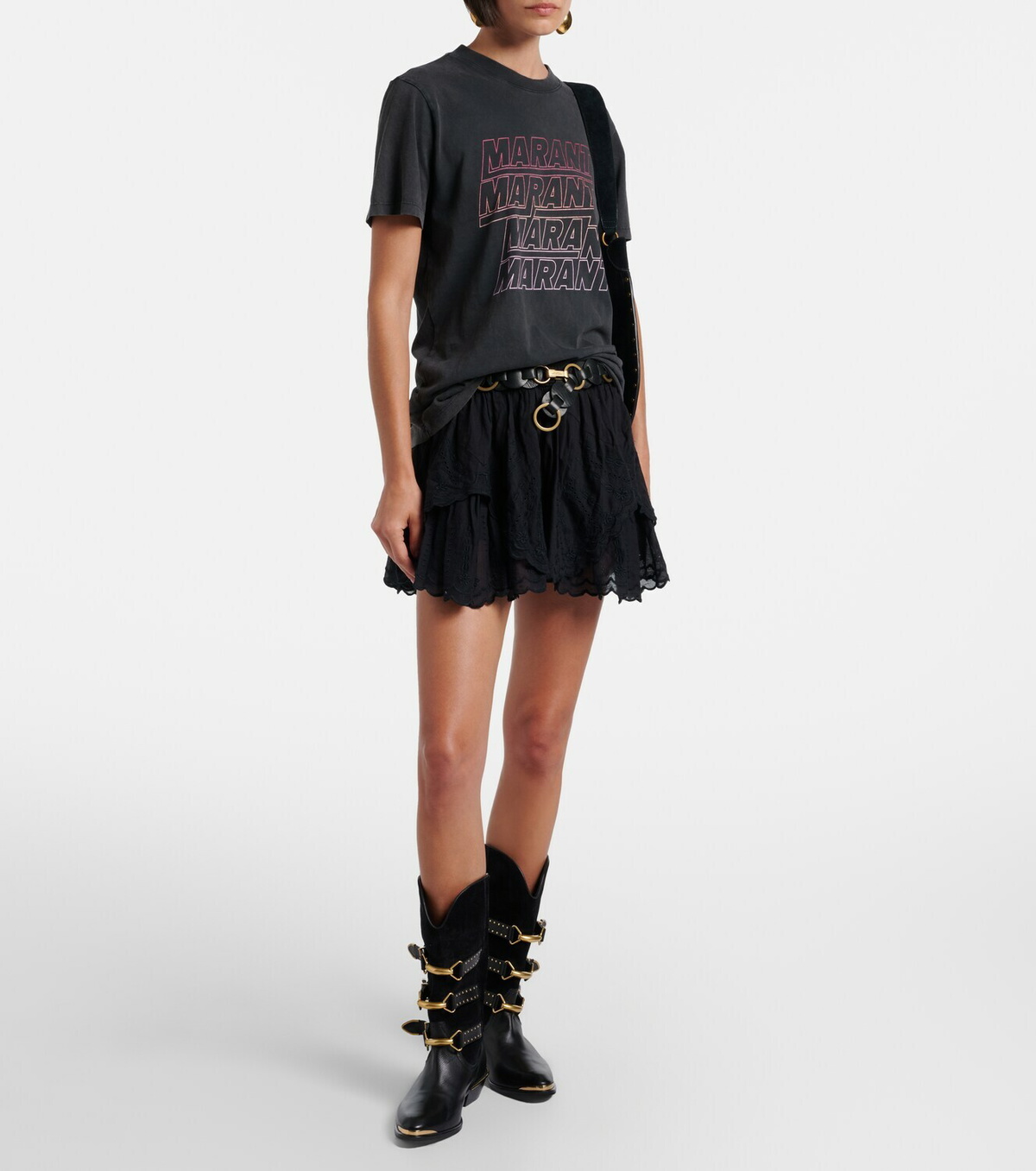 Marant Etoile Layale embroidered cotton shorts