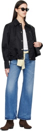AMI Paris Black Nylon 'Ami De Coeur' Stud Buttoned Jacket