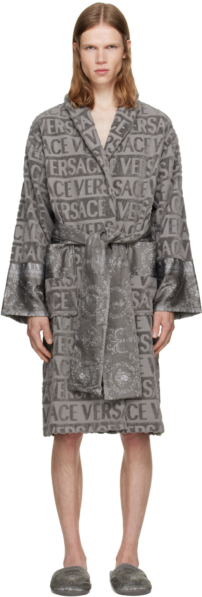 Versace Gray 'I Heart Baroque' Bathrobe
