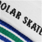 Polar Skate Co. Men's Stripe Sock in White/Blue/Green