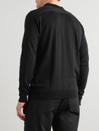 John Smedley - Slim-Fit Ribbed Merino Wool Polo Shirt - Black